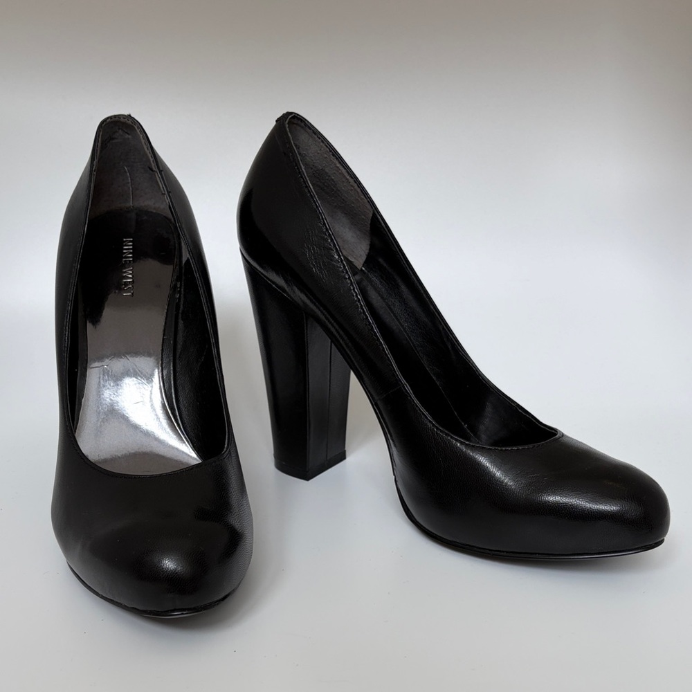 Nine West Classic Black Leather Heels